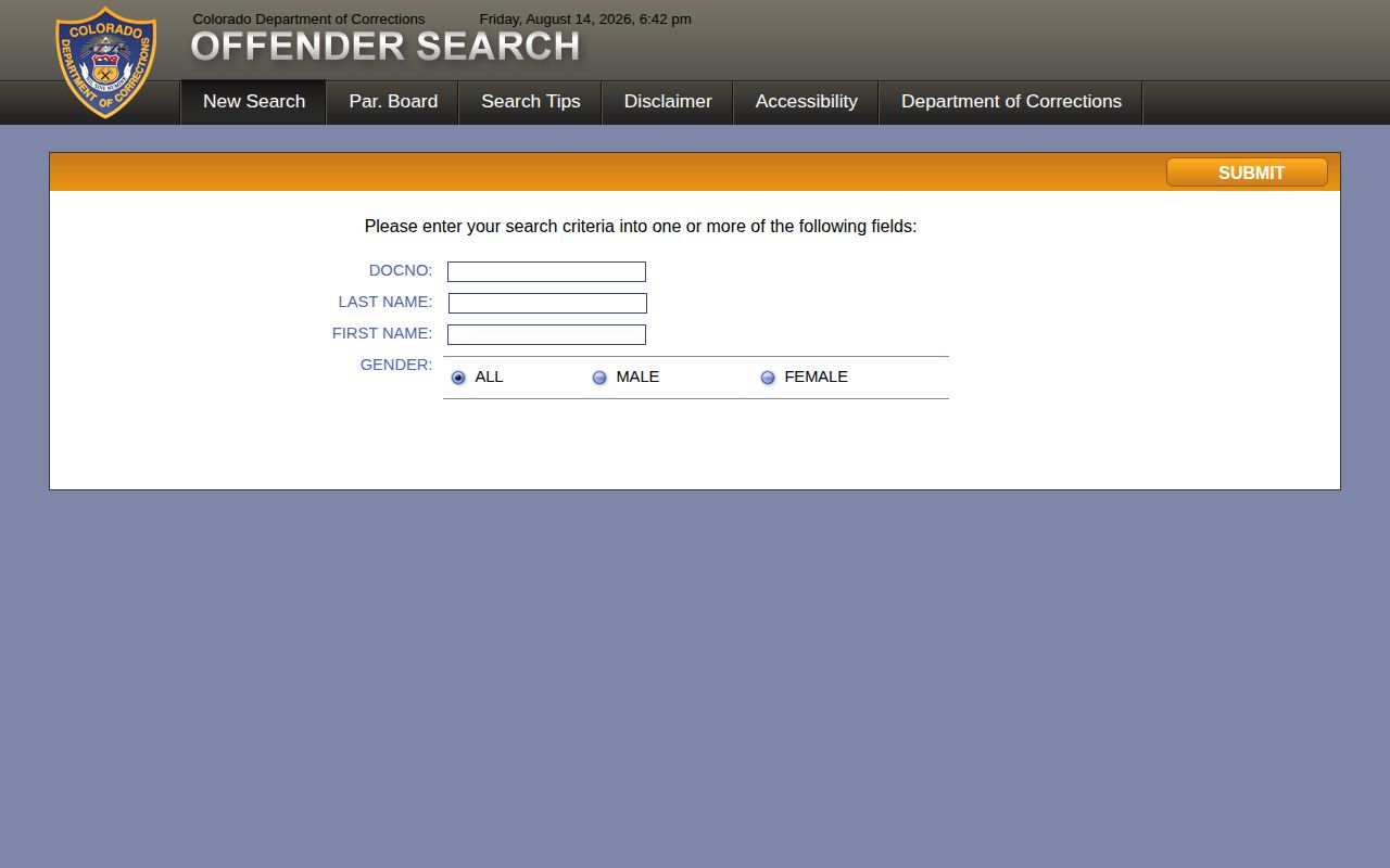 Hinsdale County state corrections offender photo search